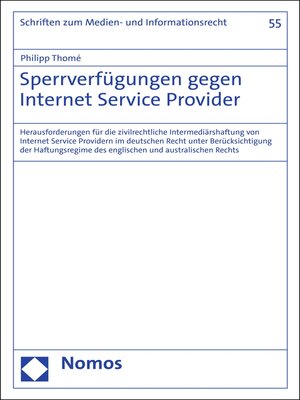 cover image of Sperrverfügungen gegen Internet Service Provider